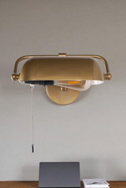 Opviq Lámpara de Pared de Metal Dorado 9084-2
